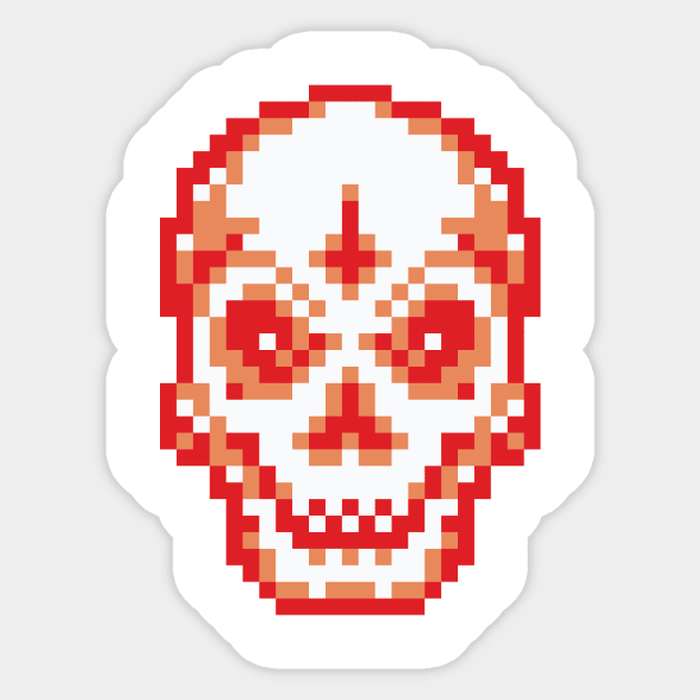 Evil Skull Pixel Sticker by resetstart